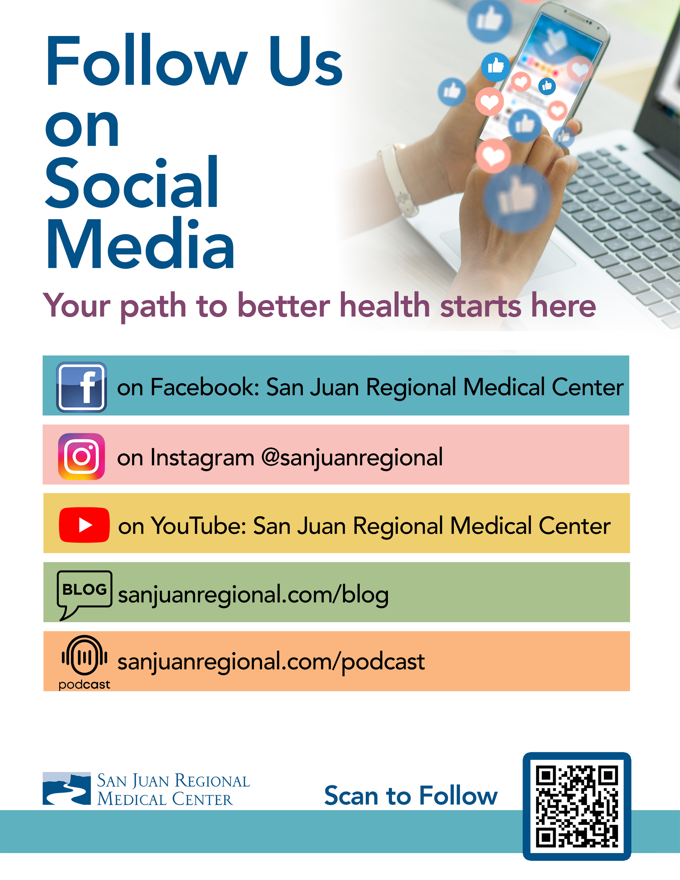 Follow San Juan Regional Medical Center on Social Media